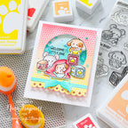 Simon Says Stamp Delicate Stitched Borders Wafer Dies s1017 Moments in Time Baby Card