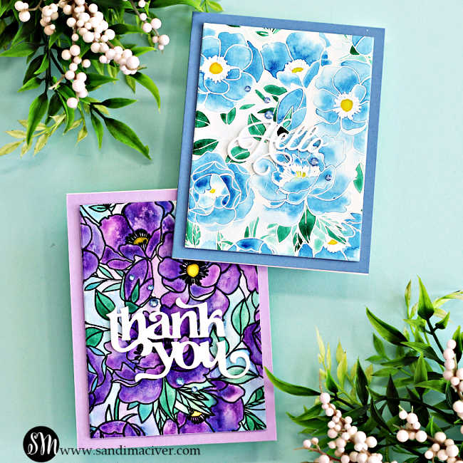 Simon Says Stamps and Dies Delicate Blossoms set1029db Happy Camper Floral Cards | color-code:ALT06