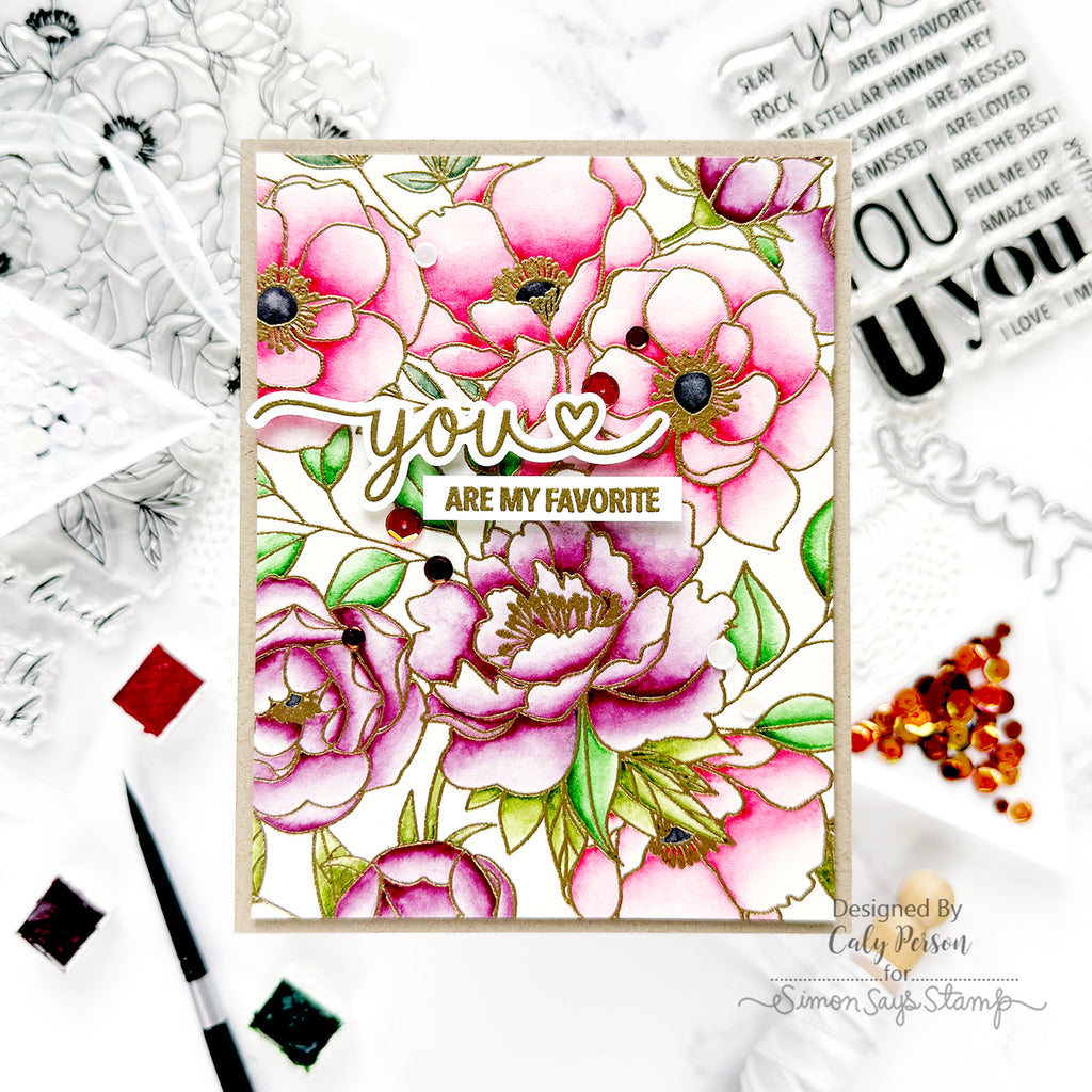 Simon Says Stamps and Dies Delicate Blossoms set1029db Happy Camper You're My Favorite Card | color-code:ALT05
