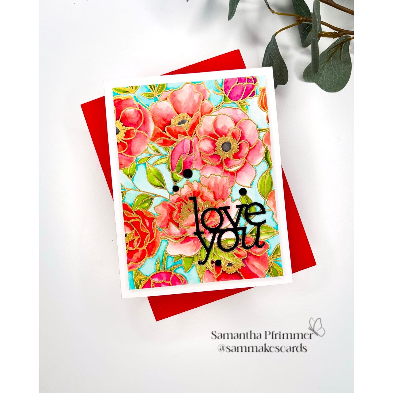 Simon Says Clear Stamps Delicate Blossoms 2230ssc Happy Camper Love You Card