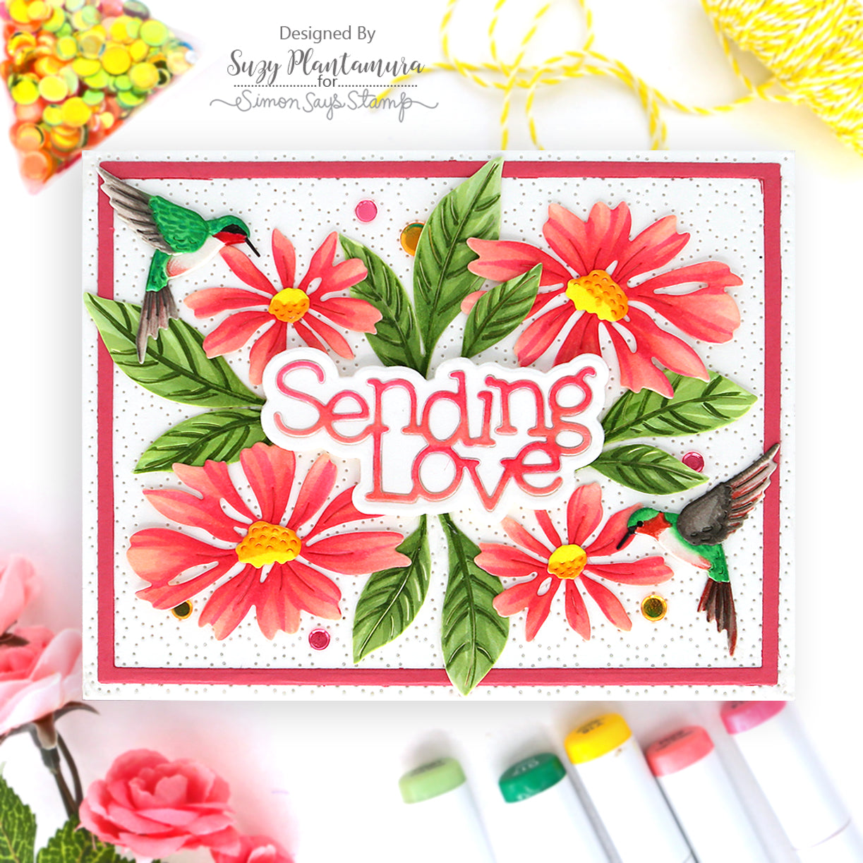 Simon Says Stamp Delicate Hummingbird Duo Wafer Dies s943 Cheering for You Sending Love Card | color-code:ALT02