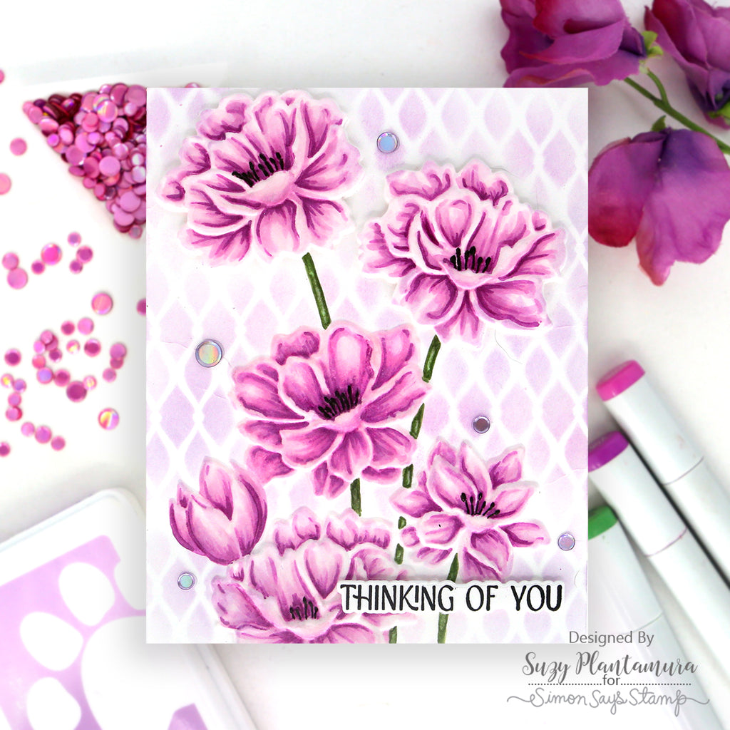 Simon Says Stamp Stencil Delicate Lattice 1091st Thinking of You Card | color-code:ALT02