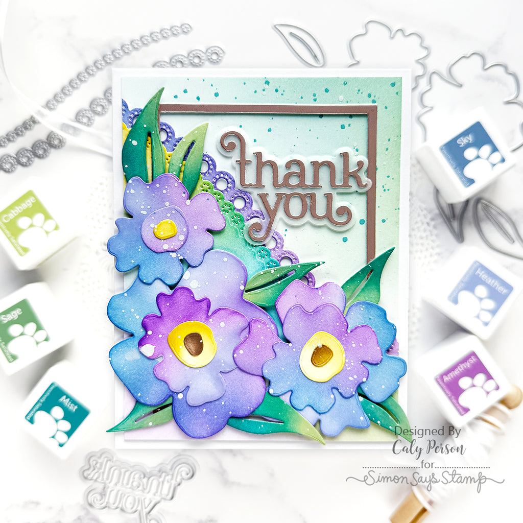 Simon Says Stamp Delicate Stitched Borders Wafer Dies s1017 Moments in Time Thank You Card | color-code:ALT04