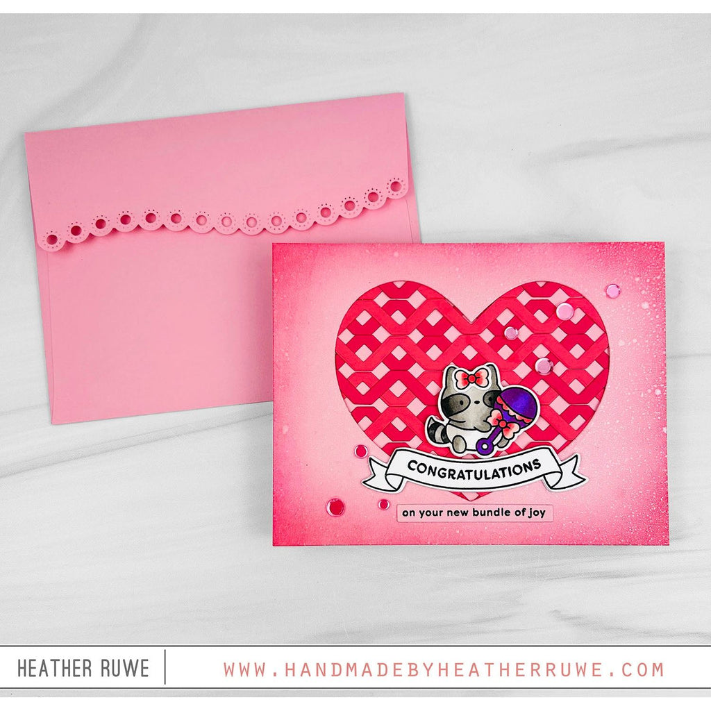 Simon Says Stamp Delicate Stitched Borders Wafer Dies s1017 Moments in Time Baby Card