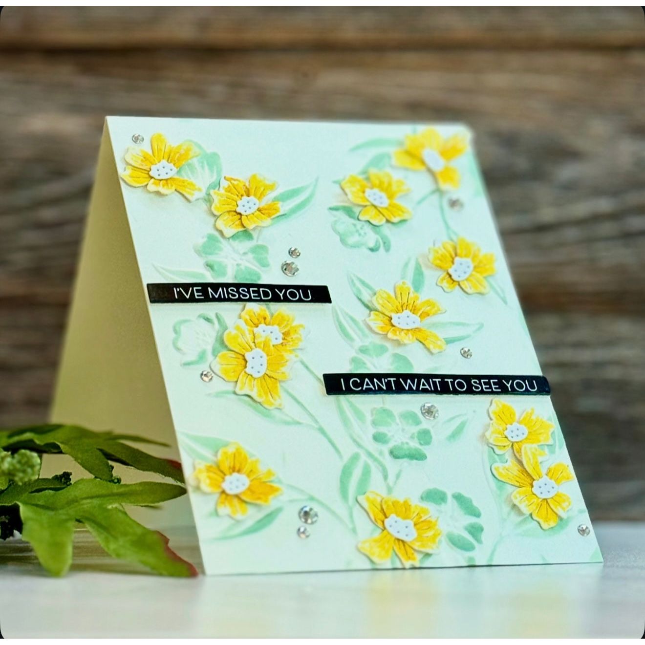 Simon Says Stamp Delicate Wildflowers Wafer Dies s1006 Friend Like You Miss You Card