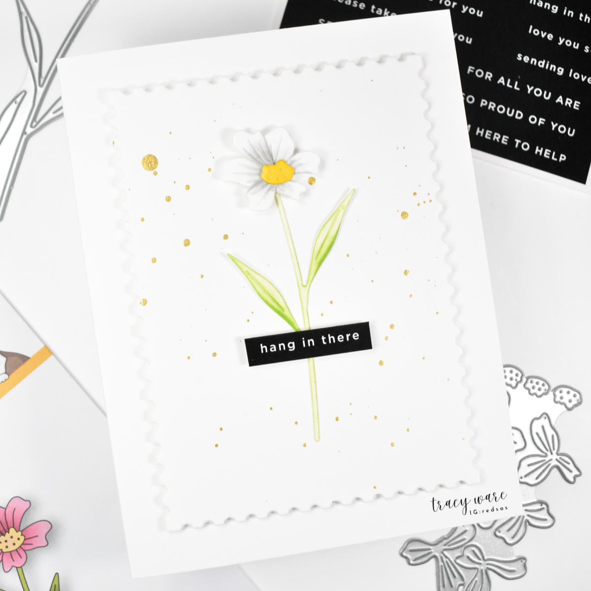 Simon Says Stamp Delicate Wildflowers Wafer Dies s1006 Friend Like You Hang in There Card | color-code:ALT07