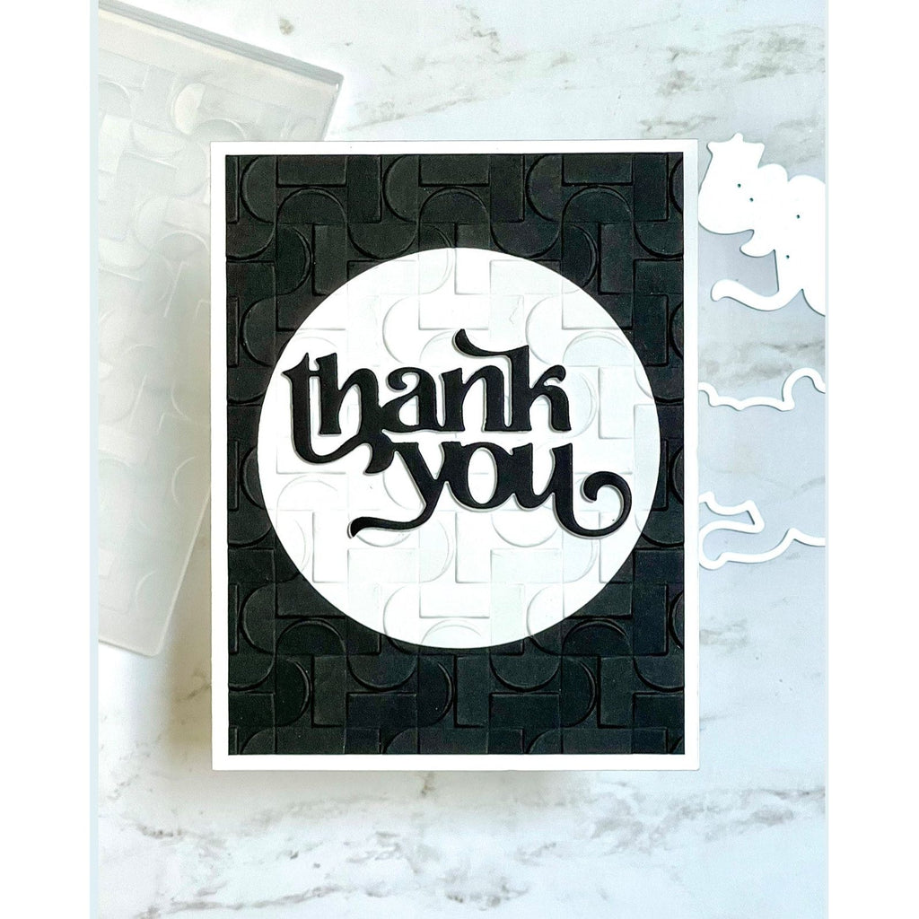 Simon Says Stamp Embossing Folder Demilune sf359 Thank You Card