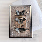 Simon Says Stamp Embossing Folder Demilune sf359 Friend Card Butterfly Mixed Media
