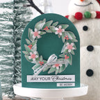 Simon Says Stamp Detail Leafy Wreath Wafer Dies 1717sd Sending Cheer Shari Carroll Arched Holiday Card