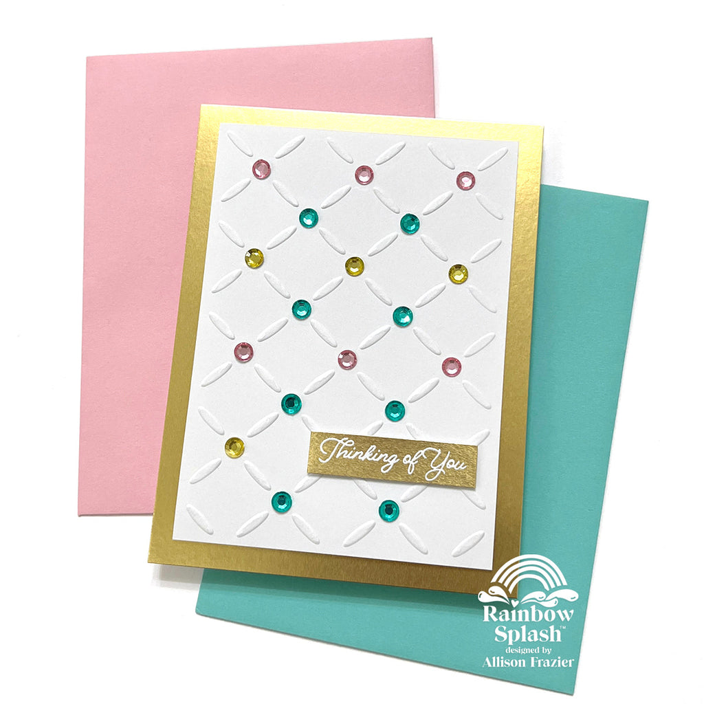 Rainbow Splash Embossing Folder Diamond rsef1 Thinking of You Card | color-code:ALT01