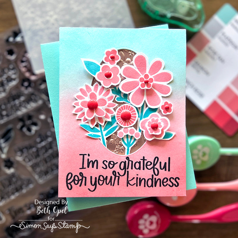 Simon Says Stamp Fresh Flower Happy Wafer Dies sssd112767c Thank You Card | color-code:ALT03