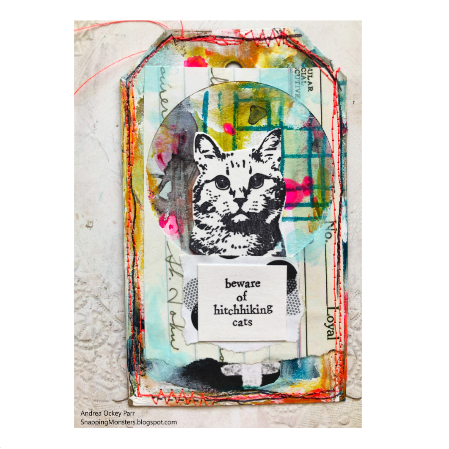 Dina Wakley Circle Furbabies Media Cling Rubber Stamps mdr87762 beware | color-code:ALT03