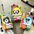 Dina Wakley Circle Furbabies Media Cling Rubber Stamps mdr87762 rainbow | color-code:ALT02