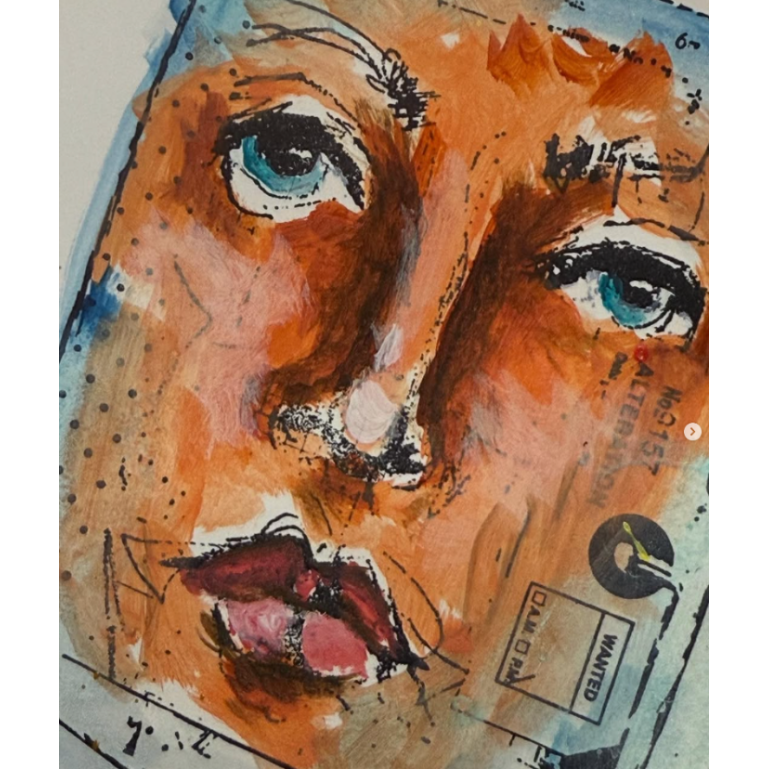 Dina Wakley Collaged Portraits Media Cling Rubber Stamps mdr87779 eyes