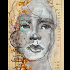 Dina Wakley Collaged Portraits Media Cling Rubber Stamps mdr87779 lips