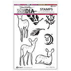 Dina Wakley Fawns Media Cling Rubber Stamps mdr87786