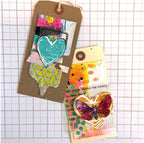Dina Wakley Filled Hearts Media Cling Rubber Stamps mdr94258 heart and butterfly tags