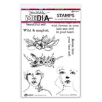 Dina Wakley Flower Crowns Media Cling Rubber Stamps mdr94265