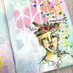 Dina Wakley Flower Crowns Media Cling Rubber Stamps mdr94265 flower crown