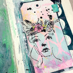 Dina Wakley Flower Crowns Media Cling Rubber Stamps mdr94265 fun tag