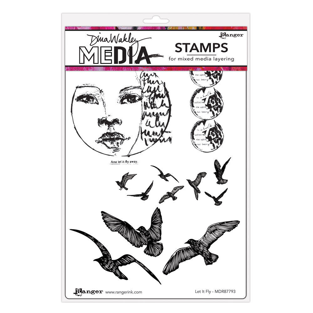Dina Wakley Let It Fly Media Cling Rubber Stamps mdr87793
