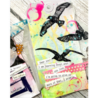 Dina Wakley Let It Fly Media Cling Rubber Stamps mdr87793 black birds