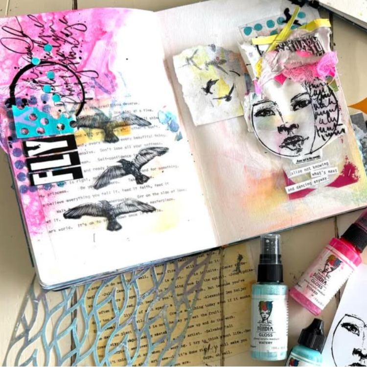 Dina Wakley Let It Fly Media Cling Rubber Stamps mdr87793 – Simon