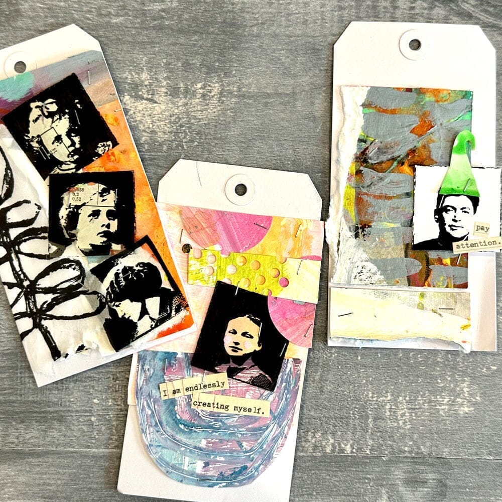 Dina Wakley Pocket Squares Media Cling Rubber Stamps mdr83238* tag