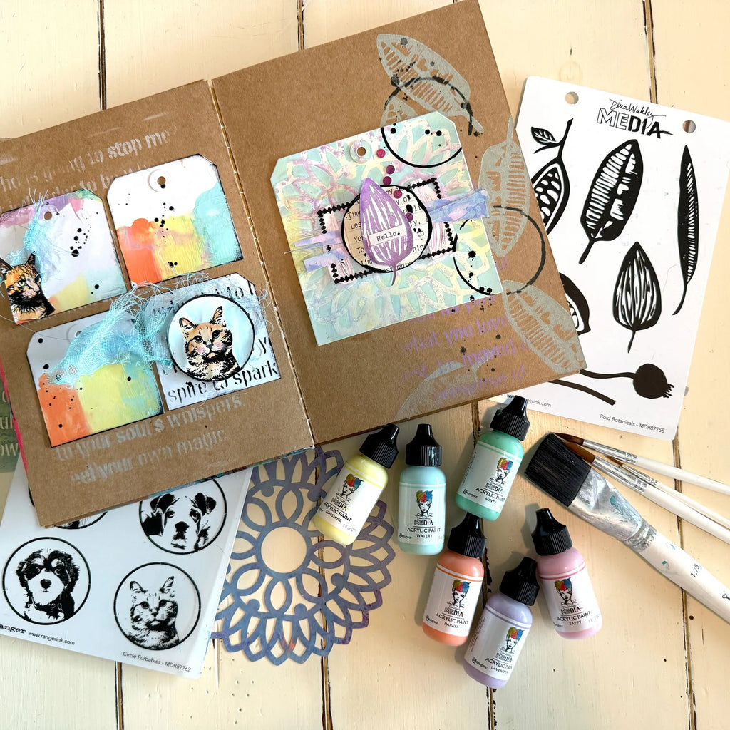 Dina Wakley Ranger 1oz Media Acrylic Paint Bundle Colorful Journaling | color-code:ALT01