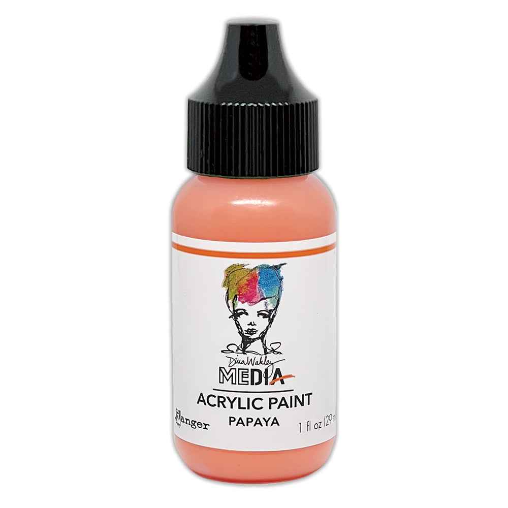 Dina Wakley Ranger 1oz Media Acrylic Paint Bundle MDQ88233 Papaya