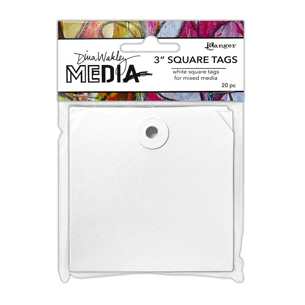 Dina Wakley Ranger 3 Inch Square Tags With Reinforced Holes mda87632