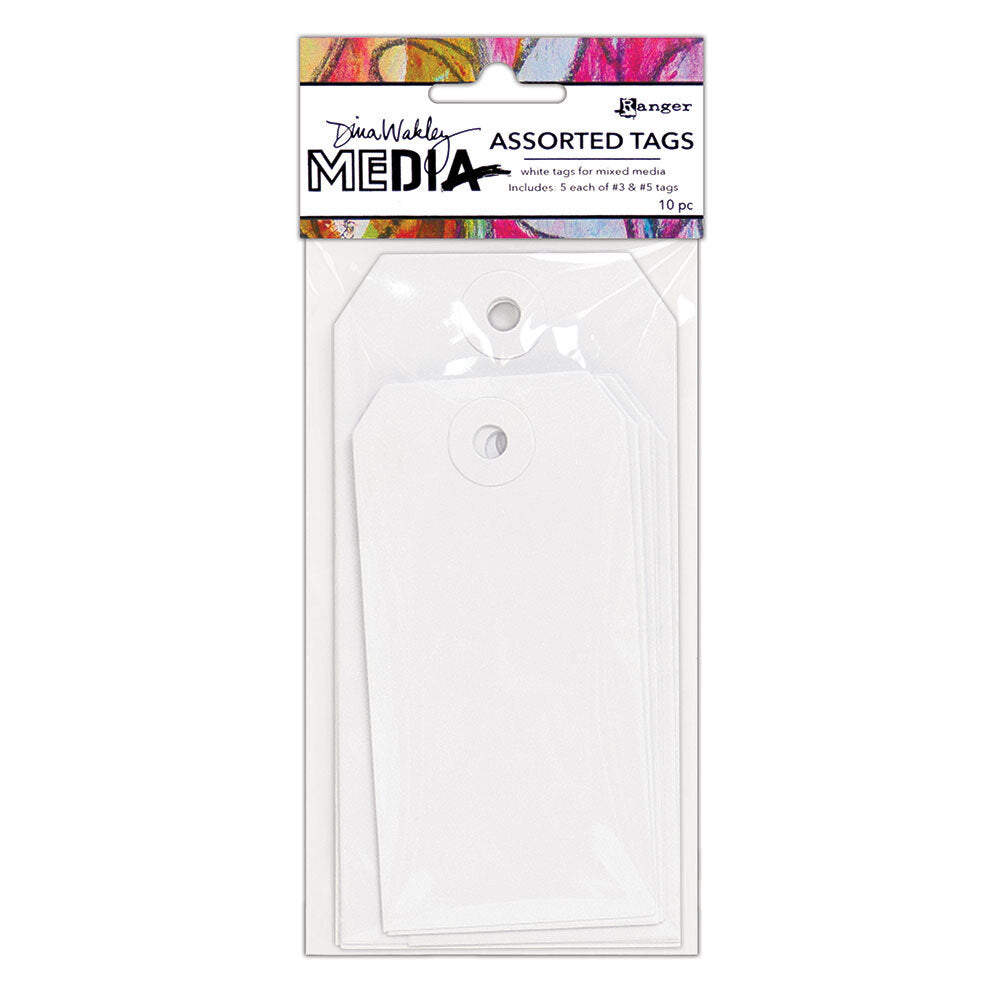 Dina Wakley Ranger 3 and 5 White Assorted Media Tags mda64602
