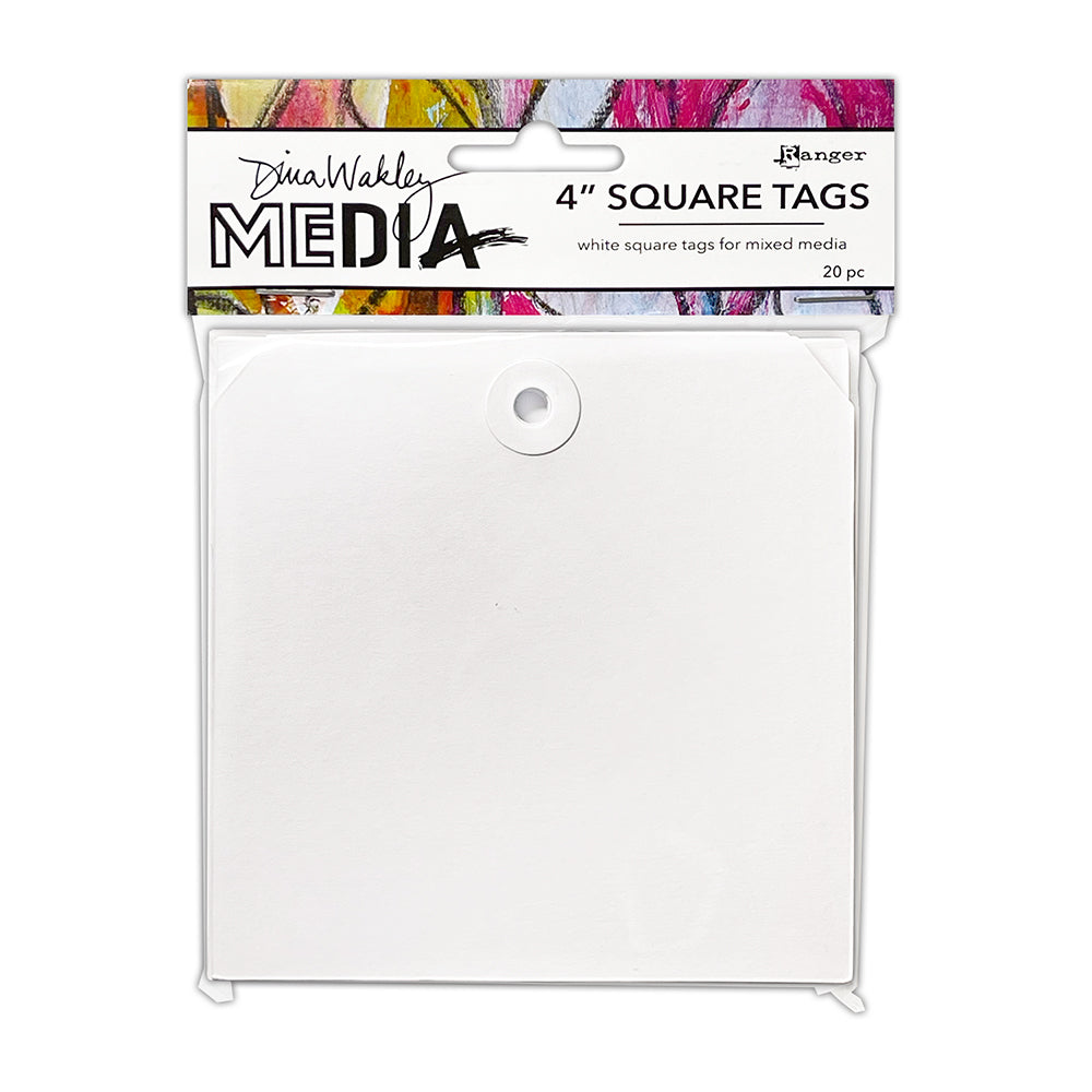 Dina Wakley Ranger 4 Inch Square Tags With Reinforced Holes mda87649