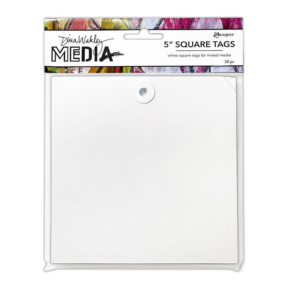Dina Wakley Ranger 5 Inch Square Tags With Reinforced Holes mda87656