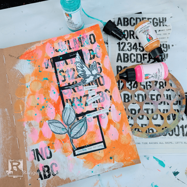 Dina Wakley Ranger Mustard 1oz Media Acrylic Paint mdq85515 Dimensional Pages | color-code:ALT03