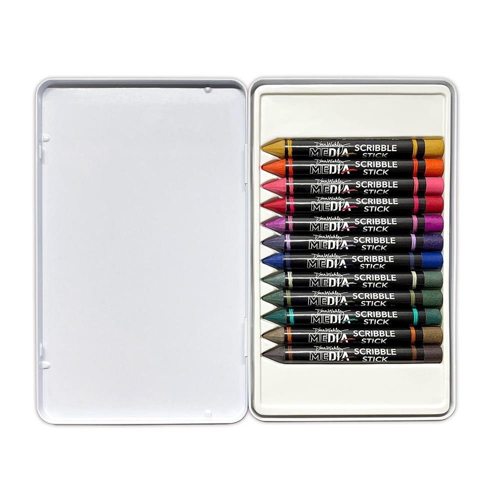 Dina Wakley Ranger Scribble Sticks 5 Media mda87038 Open Tin