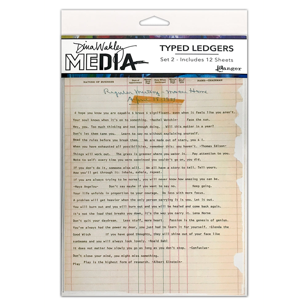 Dina Wakley Ranger Set 2 Typed MEdia Ledgers mda79040