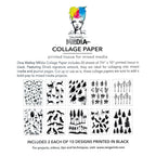 Dina Wakley Ranger The Forest Collage Paper mda85973 Back of Package Showing Each Sheet