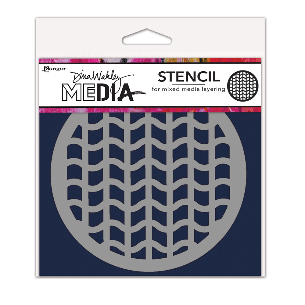 Dina Wakley Ranger Tire Tracks Coaster Media Stencil mds84983