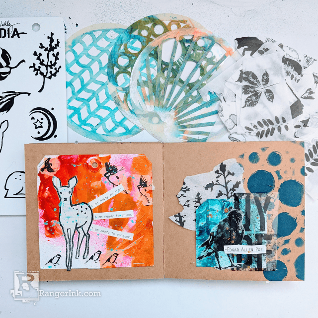 Dina Wakley Ranger Tire Tracks Coaster Media Stencil mds84983 Fall Inspired Tags | color-code:ALT01