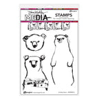 Dina Wakley Scribbly Bears Media Cling Rubber Stamps mdr89872