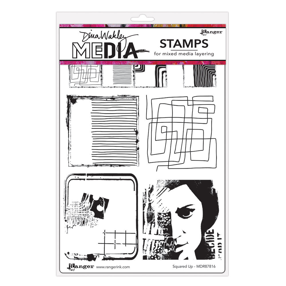 Dina Wakley Squared Up Media Cling Rubber Stamps mdr87816