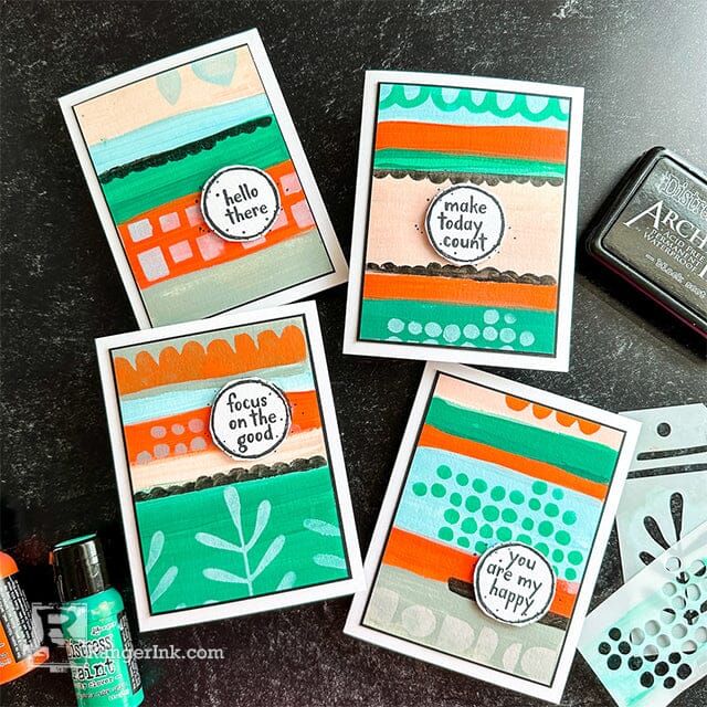 Tim Holtz Flip Top Distress Paint Lucky Clover Ranger TDF50636 Summer Card Set | color-code:ALT01