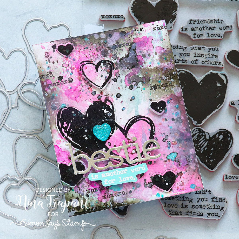 Tim Holtz Love Notes Stamps with Simon Says Stamp Dies Bundle setln24