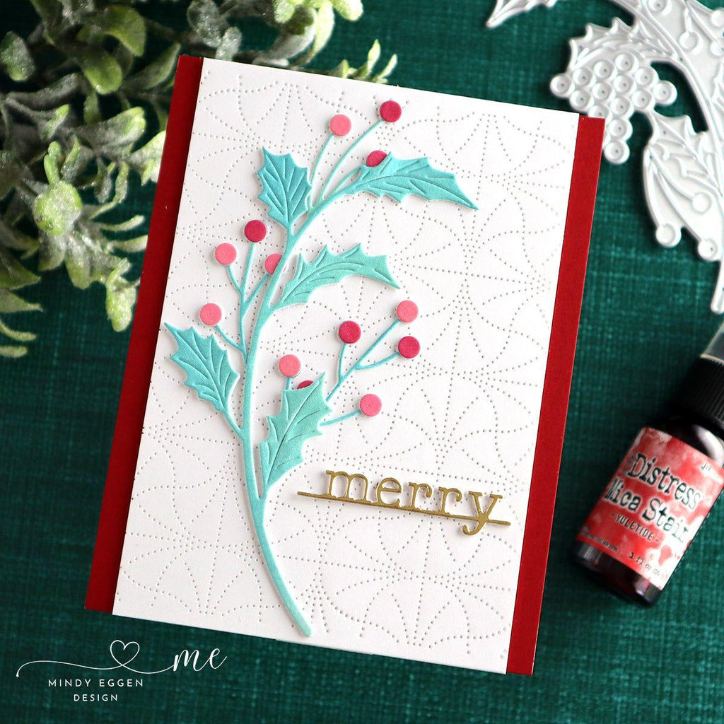 Tim Holtz Distress Yuletide Mica Stain Ranger Mindy Eggen Merry Christmas Card