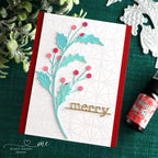 Tim Holtz Distress Yuletide Mica Stain Ranger Mindy Eggen Merry Christmas Card