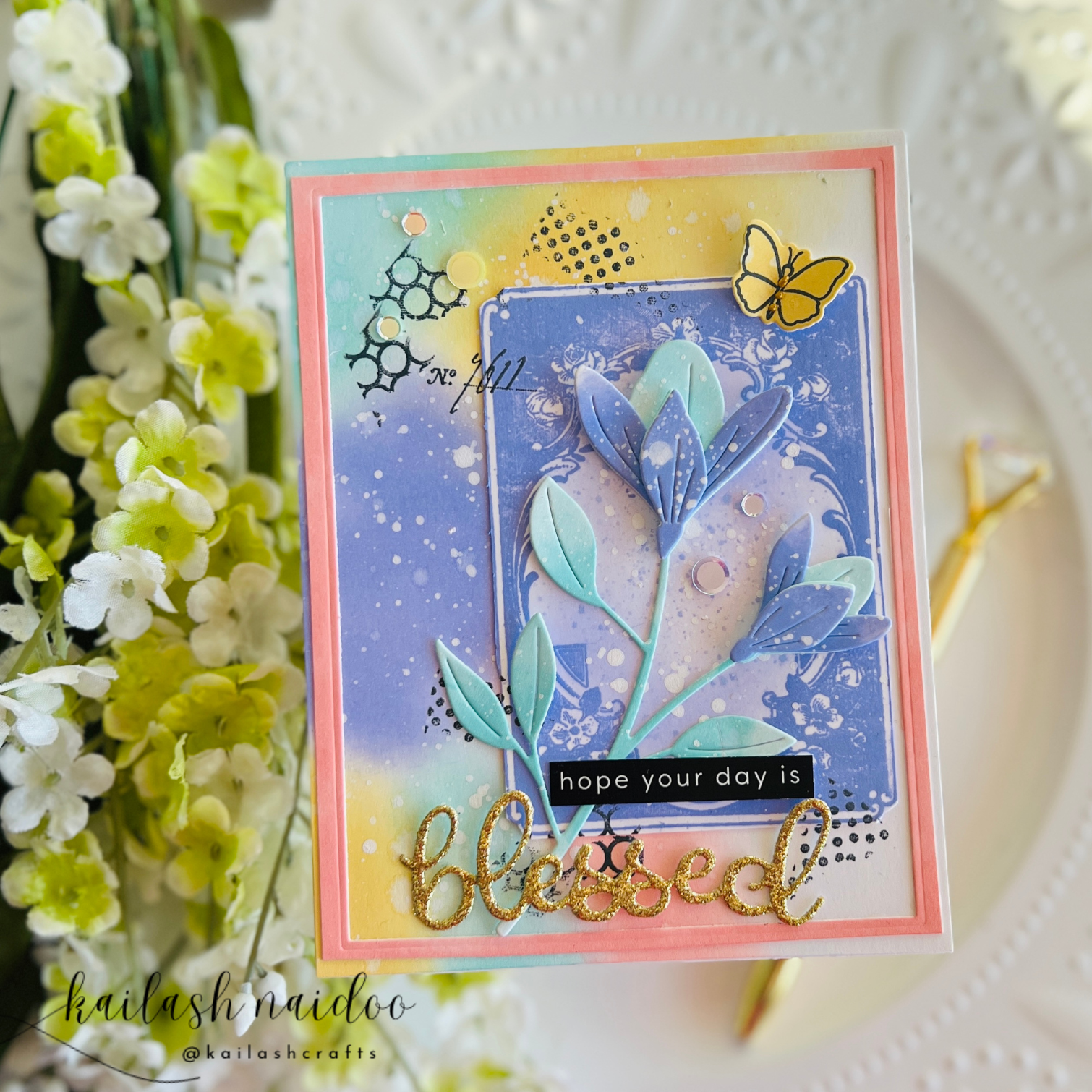 Simon Says Stamps and Dies Parisian Frame set297pf Blessed Card