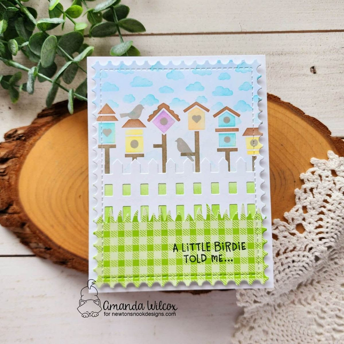 Newton's Nook Birdhouse Line Stencil NN2305T01 a little birdie told me