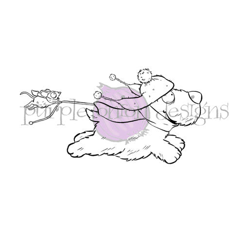 Purple Onion Designs Doggo And Mousy Winter Walk Cling Stamp pod5010