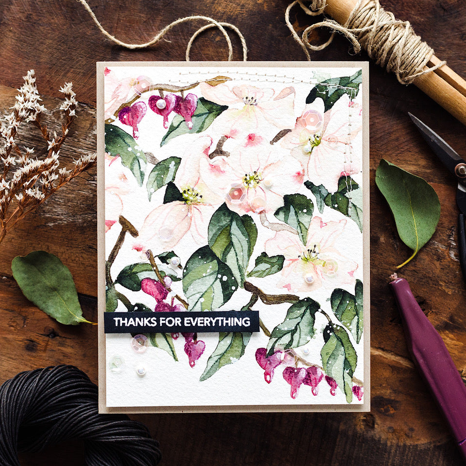 Simon Says Cling Stamp Dogwood Bleeding Heart sss102711 Out Of This World Thanks Card | color-code:ALT02